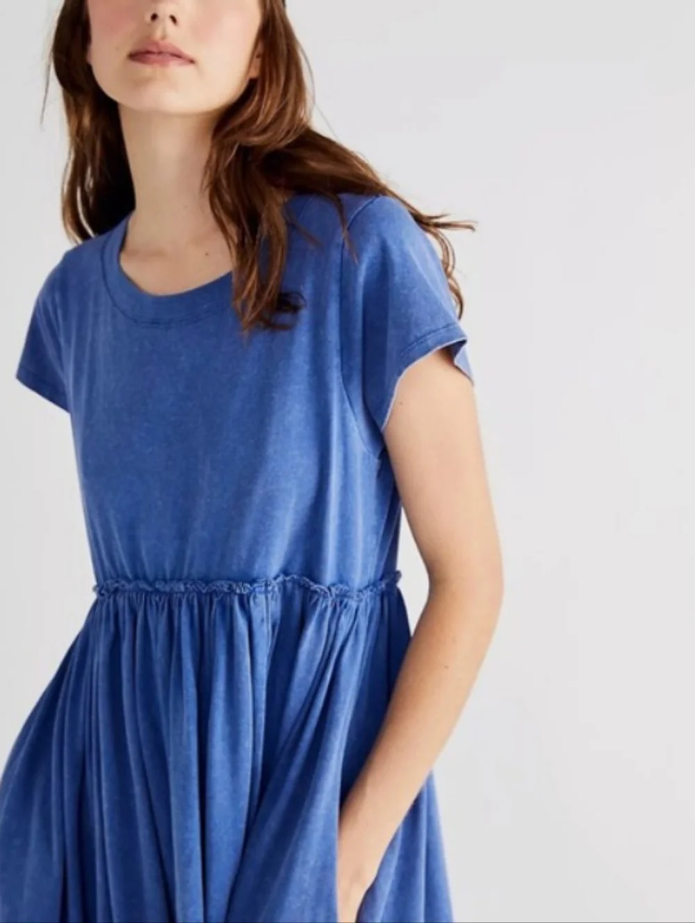 Free People Carissa Blue Tee Maxi Dress Medium